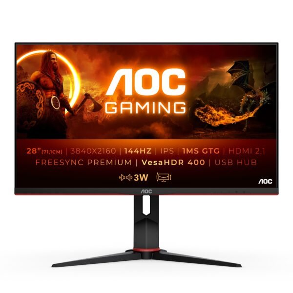AOC 28 IPS MONITOR SPK U28G2XU2/BK 4K