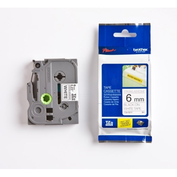 Brother TZE-S211 P-Touch Ribbon, 6mm x 8m