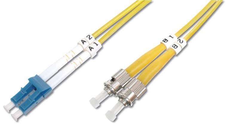 Digitus 5m LC / ST fibre optic cable OS2 Blue,White,Yellow