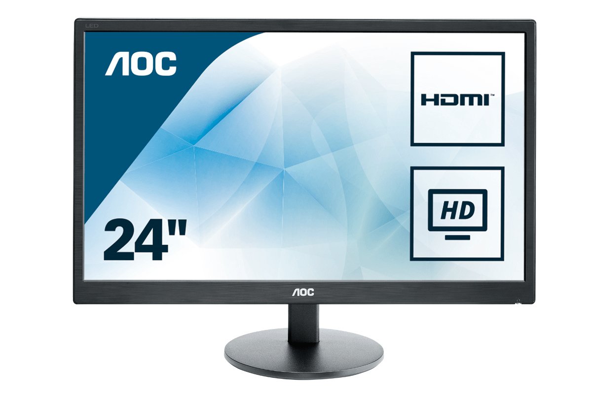 AOC Basic-line E2470SWHE LED display 59.9 cm (23.6") 1920 x 1080 pixels Full HD LCD Black