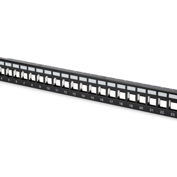 DIGITUS 1U Modular Patch Panel Shielded 24 Port Blank Rack Mount Black