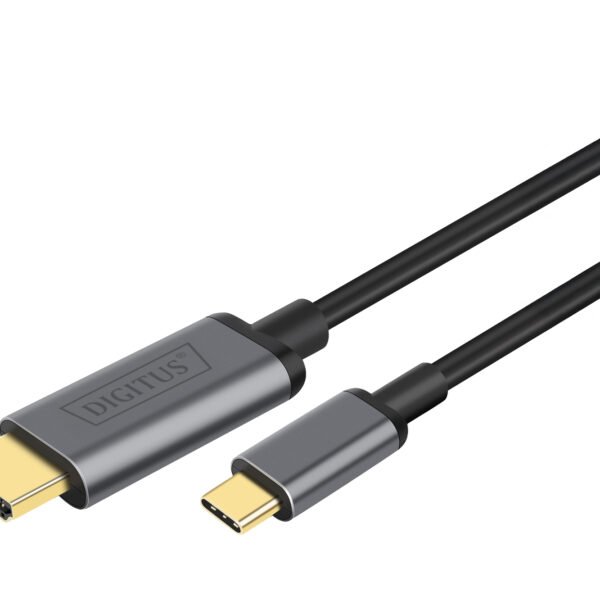 DIGITUS USB C HDMI Adapter 1.8 m 4K/30Hz Blackack metal housing