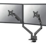 NEOMOUNTS NEXT Slim Dual Monitor Arm 17 32inch 1 9 kg/screen (curved 8 kg/screen) Gas Spring 180 Degrees Stop Mechanism Topfix