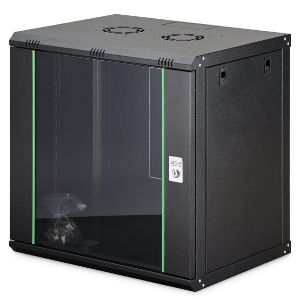 DIGITUS 12U wall mounting cabinet 607x600x450 mm Black
