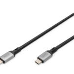 DIGITUS USB 4 Connection Cable Type C to Type C Al Housing PP Braid 8K@30Hz PD 3.0 20Gbits/s 3m 100W Black