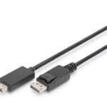DIGITUS DisplayPort adapter cable DP HDMI type A M/M 2m w/lock DP 1.2_HDMI 2.0 4K/60Hz Black