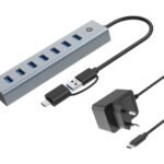 CONCEPTRONIC 7 Port USB 3.0 Hub with Power Adapter 5Gbps USB A x 7