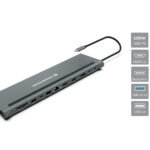 CONCEPTRONIC 12 in 1 USB 3.2 Gen 1 Docking Station MST Triple 4K Display 100W USB PD HDMI x 2 DisplayPort GbE LAN USB A 3.0 x 2