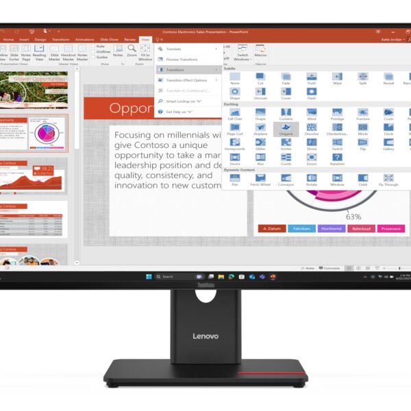 LENOVO ThinkVision T27 40 27 inch Full HD IPS LED Monitor 1920x1080 120Hz Pivot / HAS / USB C