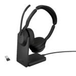 JABRA Evolve2 55 MS Stereo Headset USB A with charging stand