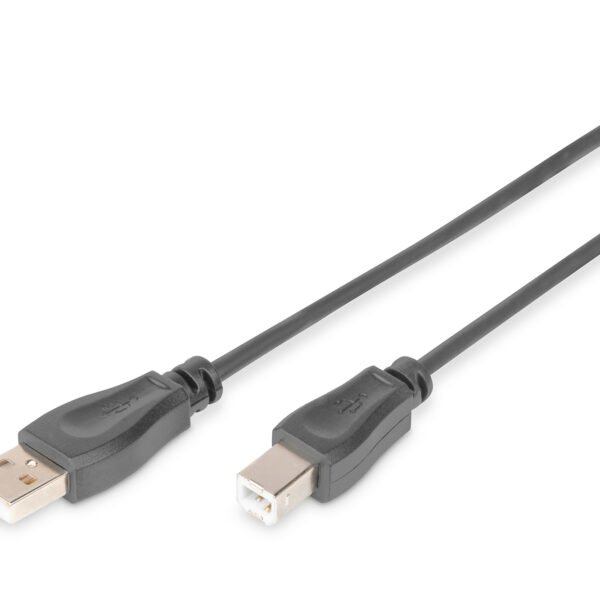 DIGITUS USB 2.0 connection cable type A B M/M 3.0m USB 2.0 conform Black