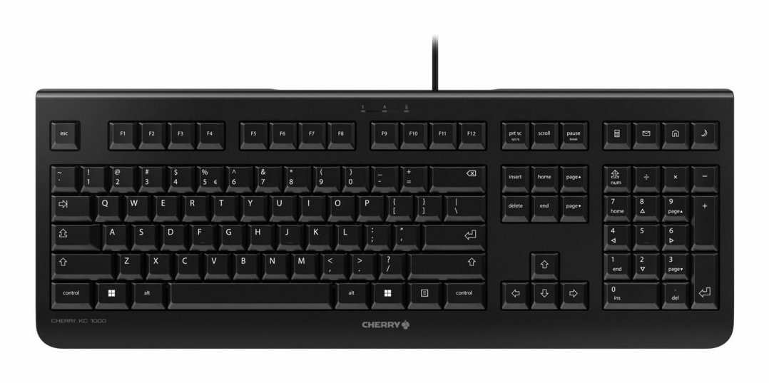 bQYB2TqhvkatFl3zFufHvQ.r.jpg CHERRY KC 1000 Keyboard Corded AZERTY Black - Image 1
