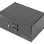 DIGITUS 4K KVM Switch 3840 x 2160 Pixels 2 Port Dual Display DisplayPort Black