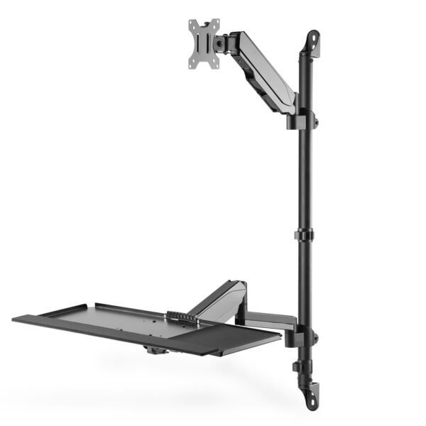 DIGITUS Sit Stand Workstation wall single mount Black