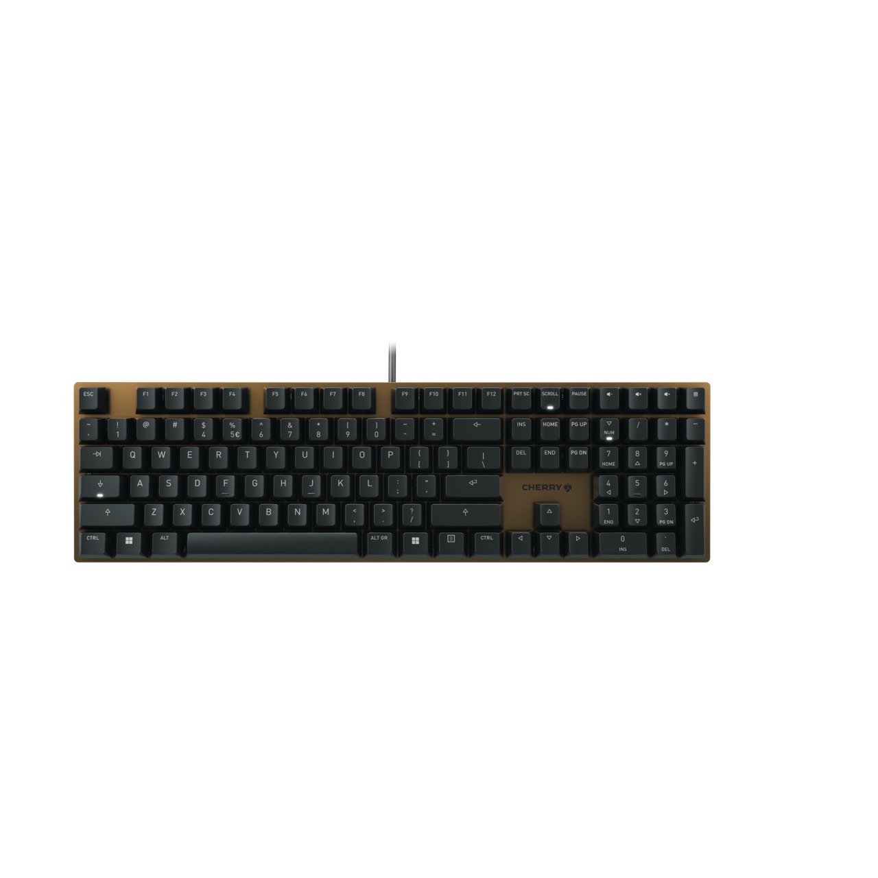 jvD3LVgROUmRECdhF7VzVA.r.jpg CHERRY KC 200 MX Brown Mechanical Keyboard Corded QWERTY Black/Bronze - Image 1