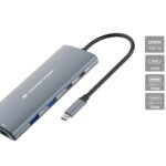 CONCEPTRONIC 10 in 1 USB 3.2 Gen 1 Docking Station HDMI 100W USB PD USB C 5Gbps x 2 USB A 5Gbps x 3 SD TF/MicroSD GbE