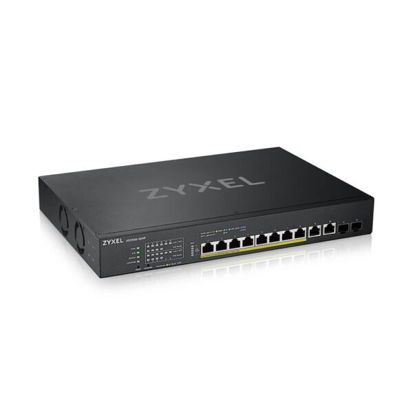 ZYXEL 8 port Multi Gigabit Smart Managed PoE 375Watt 802.3bt Switch 2x10GbE 2 SFP+ Uplink hybrid mode standalone or NebulaFlex