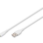 DIGITUS Silicone Charging cable USB A to Lightning 2m 12W White