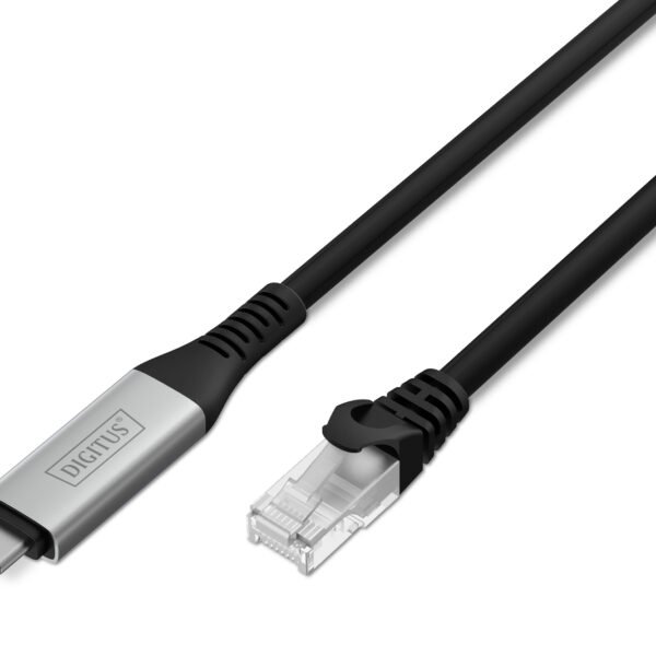 DIGITUS CAT 6A S/FTP Cable USB C to RJ45 1 Gbit/s 2m USB 3.2 Gen1 LSZH Jacket