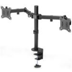 DIGITUS Dual Monitor Clamp Mount 15 32inch Max Weight 2 x 8 kg Black