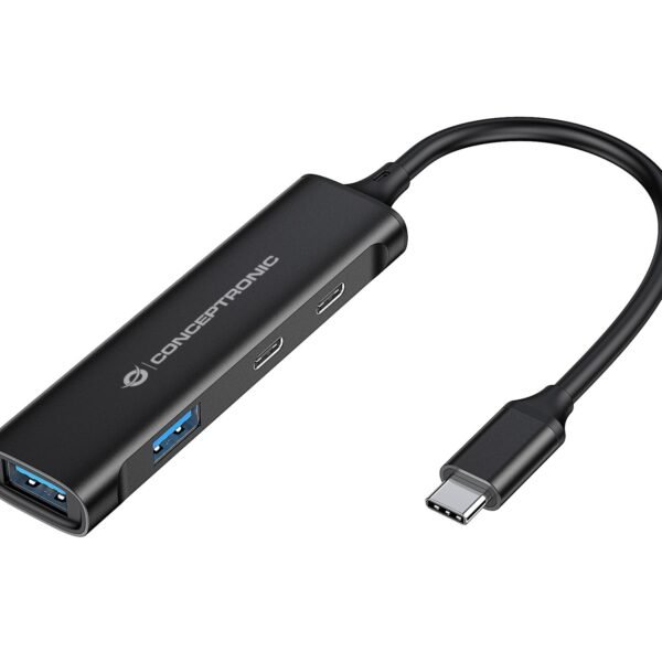 CONCEPTRONIC 4 Port USB 3.0 Hub 2 USB C & 2 USB A ports aluminum case USB C connector