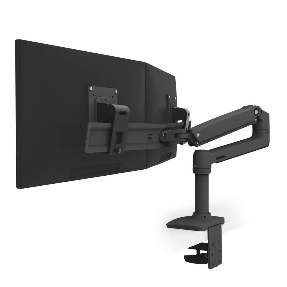 xYFQt9yiGUqvbWNZbecS8A.r.jpg ERGOTRON LX Desk Dual Direct Arm Two Monitor Mounting Kit Max. 25 inch screen Matte Black - Image 1