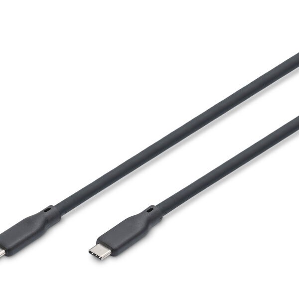 DIGITUS Silicone Charging and Connection cable USB C to USB C 1m 10G 4K 100W Black