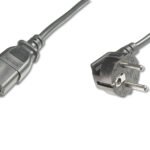 DIGITUS Power Cord CEE 7/7 (Typ F) 90ø angled C13 M/F 1.8m H05VV F3G 0.75qmm Black