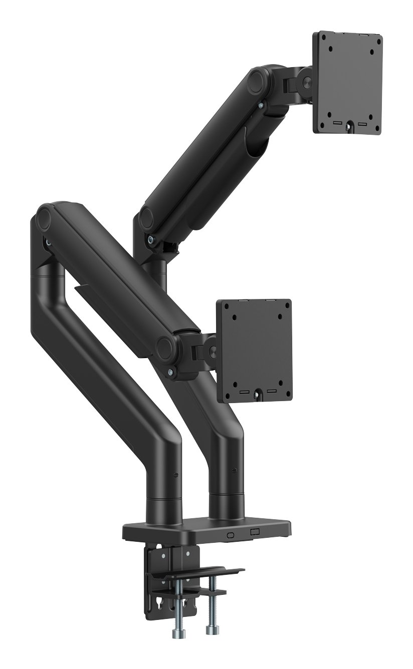 zxdEXP3FEUOgpkRxHTMmCQ.r.jpg DIGITUS Dual Monitor Mount 2x 45inch Max 2x 20 kg Mechanical Spring VESA 75 x 75 100 x 100 Black - Image 1